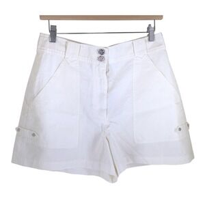 Derek Lam 10 Crosby High Rise Shorts Women's 8 Blanc de Blanc Ivory Cotton NWT